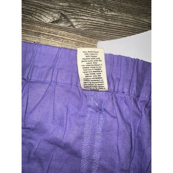 Open Edit Purple Dahlia Linen Blend Shorts Size 1X Woman's. NWT. 6 - Picture 6 of 10